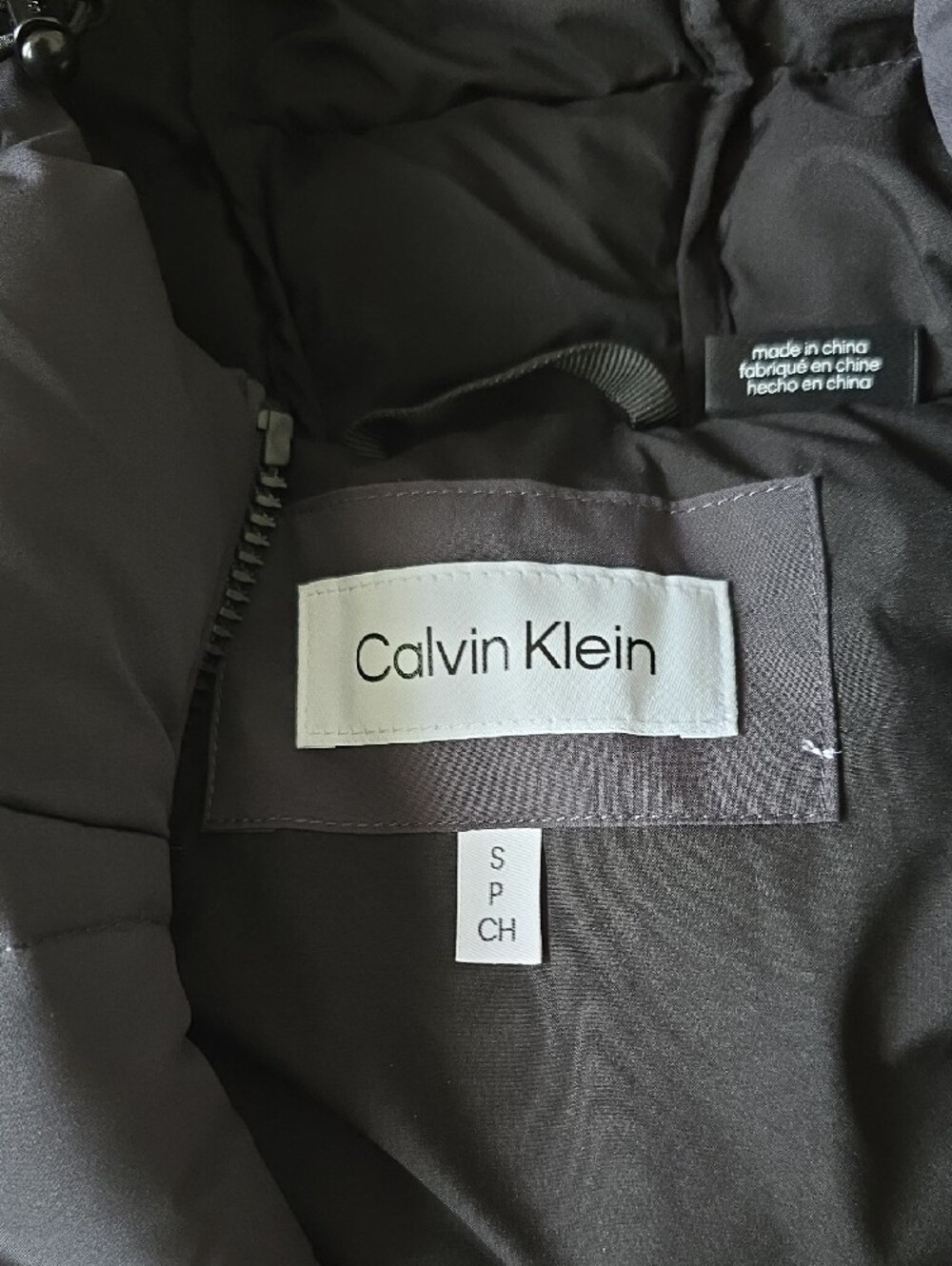 Calvin Klein Men's Quilted Hooded Vest - Charcoal - Picture 2 of 7